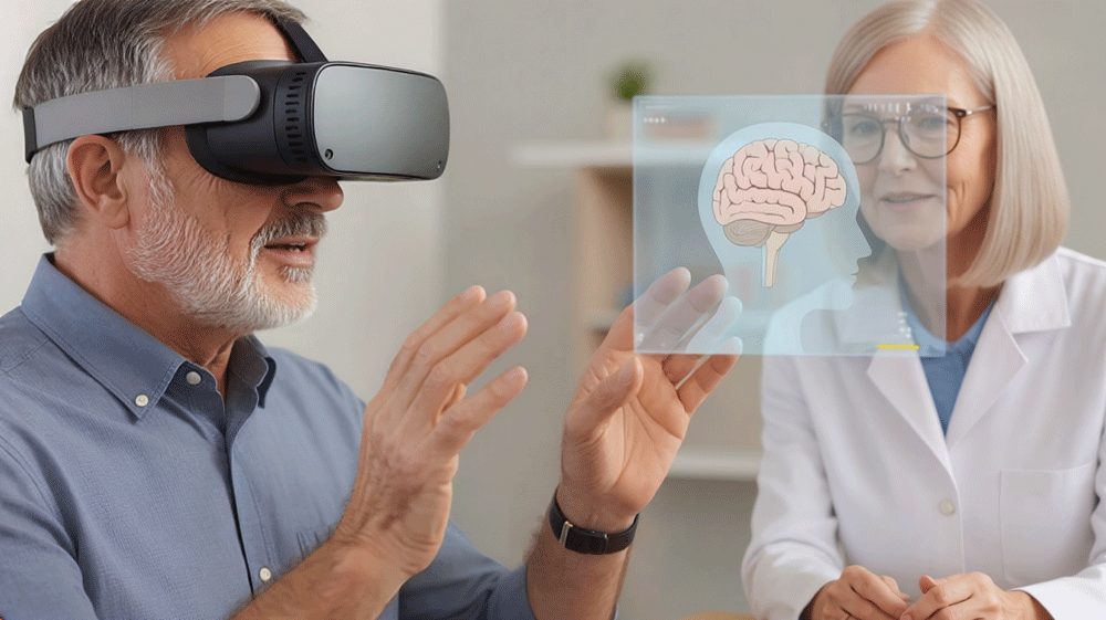 Virtual Reality unterstützt das Arztgespräch im Krankenhaus.